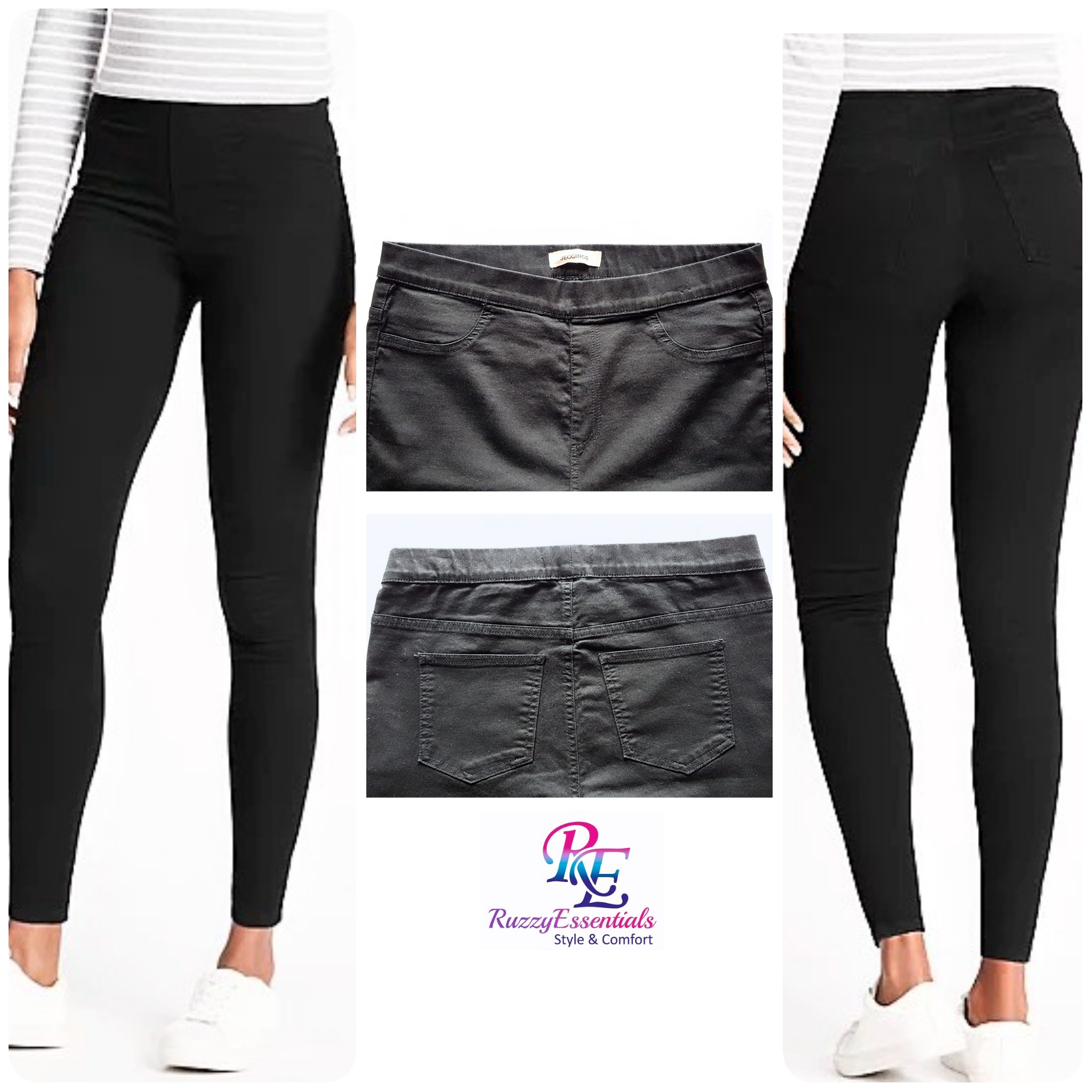 Next Black Zip Jeggings - Ruzzy Essentials