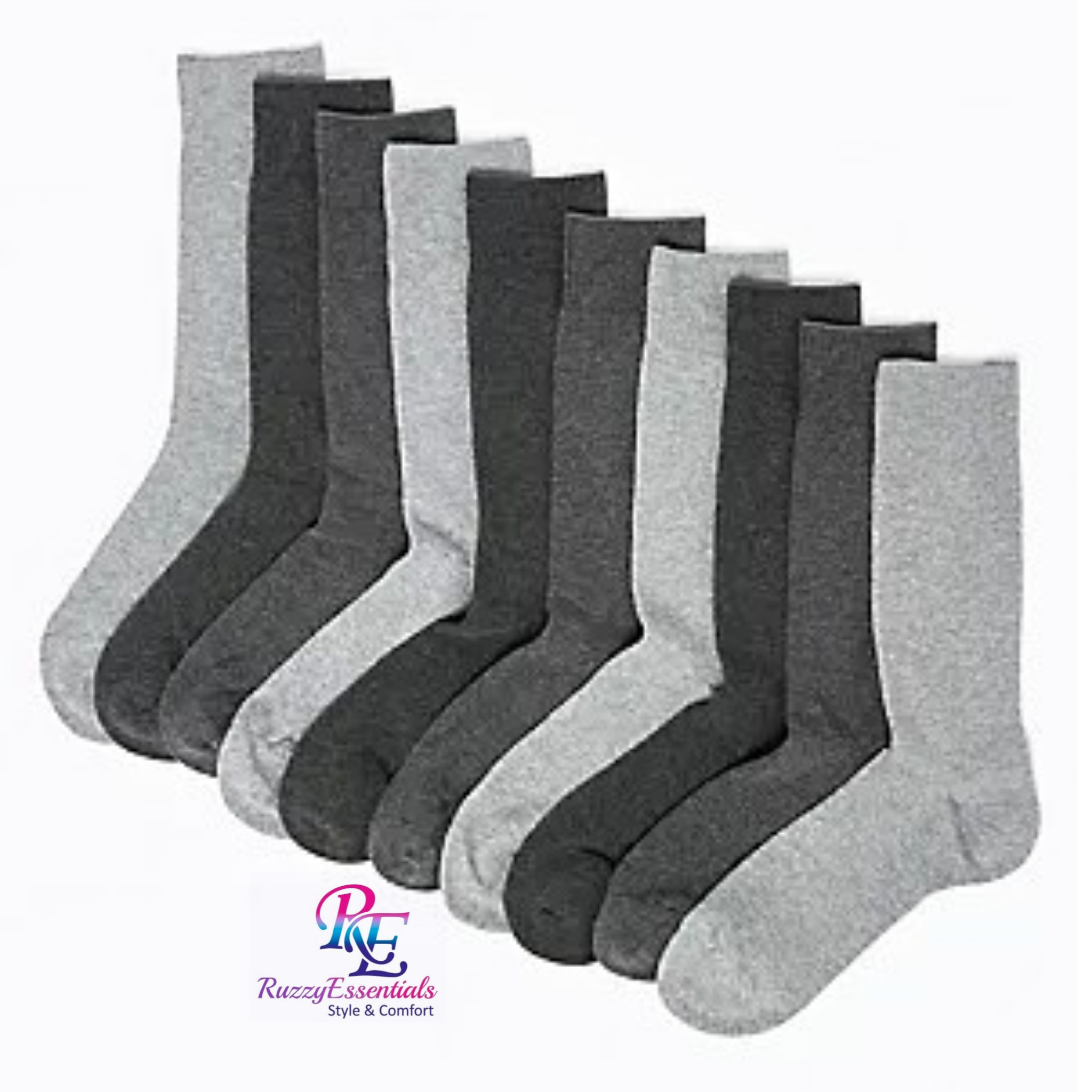 ECODIM Pack of 5 Pairs of Women's Light Grey Cotton Mixed Socks